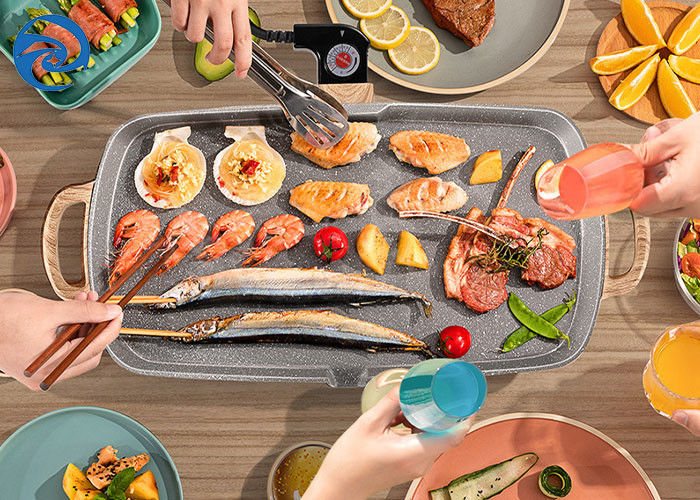 Stone Wood Grain Electric Grills Patelnie Patelnie 1350W 220V