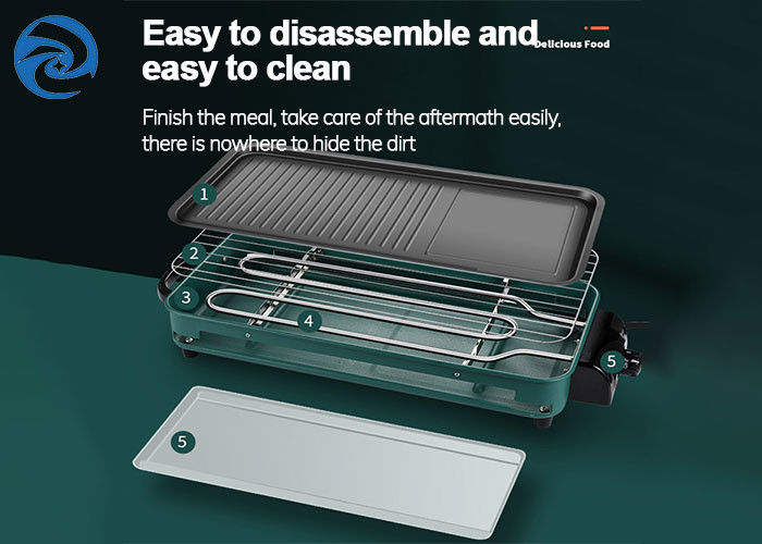Bezdymne grille elektryczne Patelnie patelnie 1500W 3-10 osób